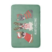 Tapis De Bain Joyeux Buldogs français de Noël (Devant (Vertical))