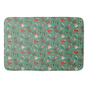 Tapis De Bain Joyeux Buldogs français de Noël