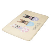 Tapis De Bain Joyeux Bulldogs français de Pâques (Angle)