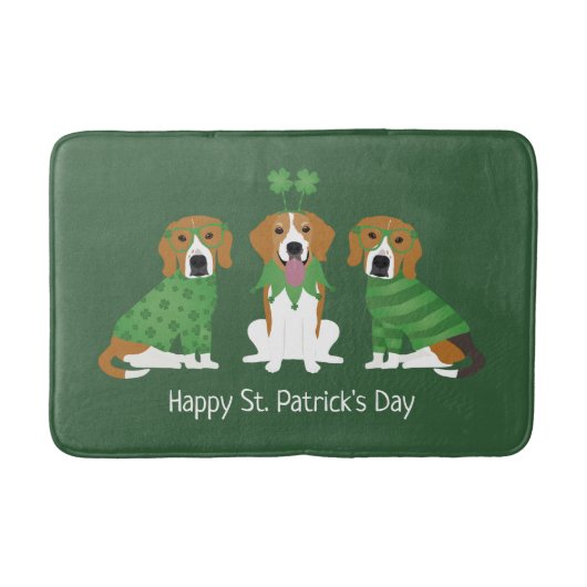 Tapis De Bain Joyeux chien Beagle Jour de la Saint Patrick (Devant)