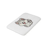 Tapis De Bain Joyeux chien roux sibérien (Angle)