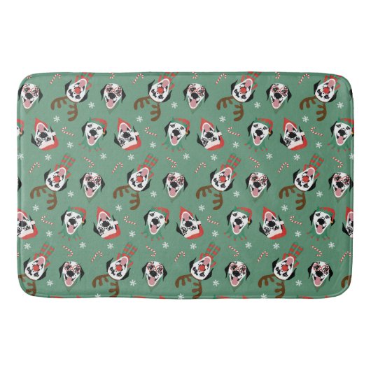 Tapis De Bain Joyeux Chiens Dalmatiens de Noël (Devant)