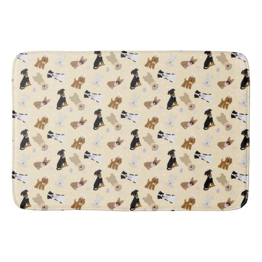 Tapis De Bain Joyeux Chiens de Pâques (Devant)