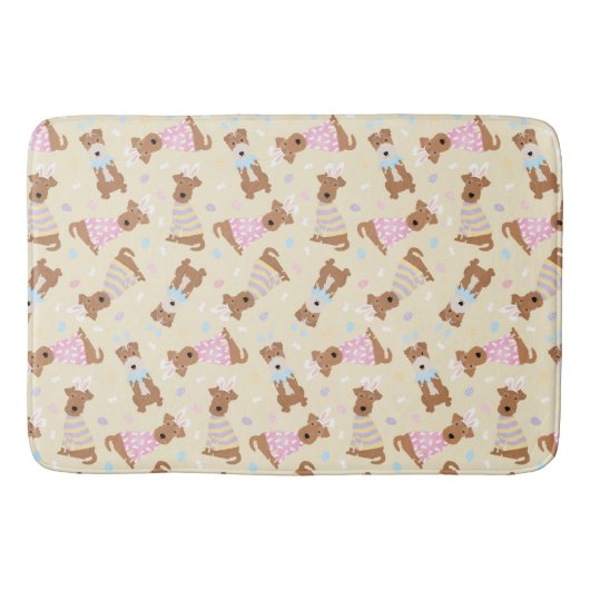 Tapis De Bain Joyeux Chiens de Terrier gallois de Pâques (Devant)