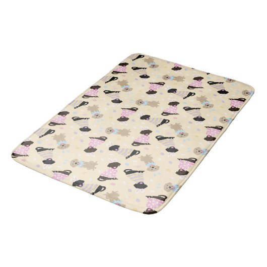 Tapis De Bain Joyeux Chiens d'excursion de Pâques Labrador (Angle)