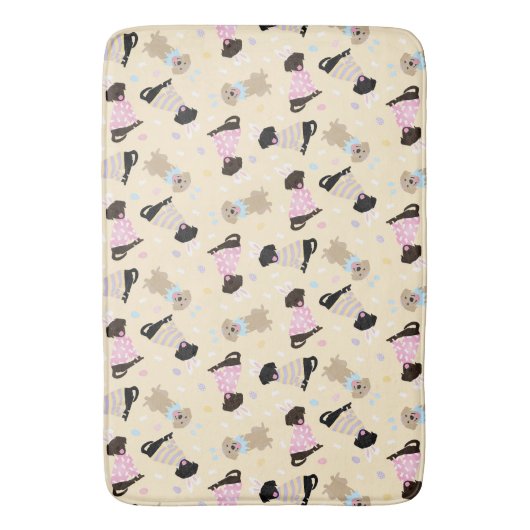 Tapis De Bain Joyeux Chiens d'excursion de Pâques Labrador (devant Vertical)