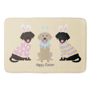 Tapis De Bain Joyeux Chiens d'excursion de Pâques Labrador