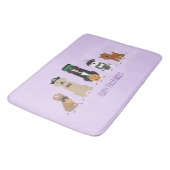 Tapis De Bain Joyeux Chiens d'Halloween violet (Angle)