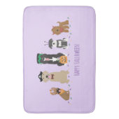 Tapis De Bain Joyeux Chiens d'Halloween violet (devant Vertical)
