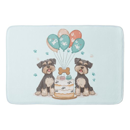 Tapis De Bain Joyeux Chiens Schnauzer (Devant)