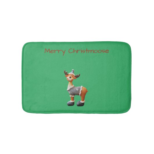 Tapis De Bain Joyeux Christmoose portant un casquette (Devant)