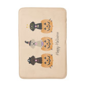 Tapis De Bain Joyeux Citrouille de chiens de trieuse d'Halloween (Devant (Vertical))