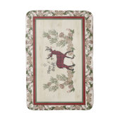 Tapis De Bain Joyeux et brillant Script Cerfs de pin de Noël côn (Devant (Vertical))