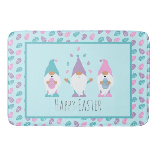 Tapis De Bain Joyeux Gnome de Pâques Jonglant des oeufs de Pâque (Devant)
