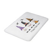 Tapis De Bain Joyeux Gnomes d'Halloween violet orange (Angle)