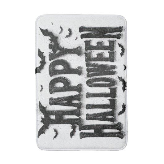 Tapis De Bain Joyeux Halloween - chauves-souris (Devant (Vertical))