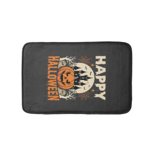 Tapis De Bain Joyeux Halloween Citrouille de Jack Château Hanté