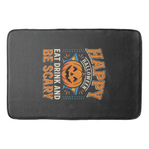Tapis De Bain Joyeux Halloween Citrouille Manger Boire Être Effr