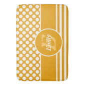 Tapis De Bain Joyeux Jaune & Blanc Nommé Point Polka (devant Vertical)
