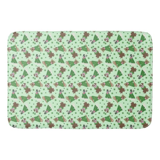 Tapis De Bain Joyeux Jour de la Saint Patrick Pit Bull Dogs (Devant)