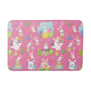 Tapis De Bain Joyeux Jour de Pâques - Motif Drôle Lapin Et Oeufs