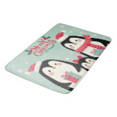 Tapis De Bain Joyeux manchots enneigés de Noël (Angle)