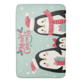 Tapis De Bain Joyeux manchots enneigés de Noël (devant Vertical)
