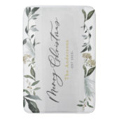 Tapis De Bain Joyeux Noël aquarelle feuillage Noël (devant Vertical)