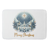 Tapis De Bain Joyeux Noël bleu et or (Devant)