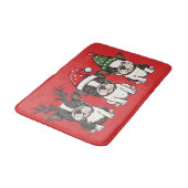 Tapis De Bain Joyeux Noël Boston Terrier Chiens (Angle)
