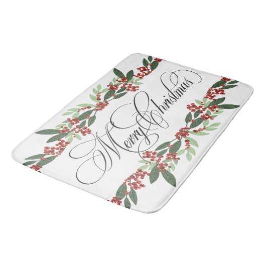 Tapis De Bain Joyeux Noël Botanique (Angle)