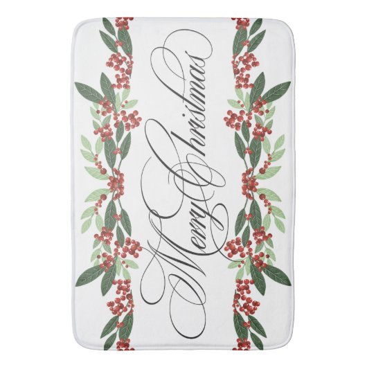 Tapis De Bain Joyeux Noël Botanique (devant Vertical)