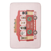 Tapis De Bain Joyeux Noël Chiens de vacances Trolly (devant Vertical)