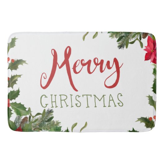 Tapis De Bain Joyeux Noël de verdure (Devant)