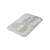 Tapis De Bain Joyeux Noël Élégant Balle de Noël Argent (Angle)
