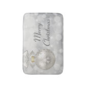 Tapis De Bain Joyeux Noël Élégant Balle de Noël Argent (Devant (Vertical))