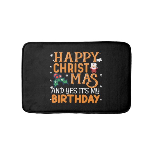 Tapis De Bain Joyeux Noël et oui c'est mon anniversaire (Devant)