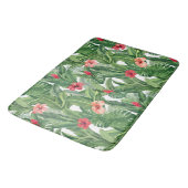 Tapis De Bain Joyeux Noël Fleur Tropicale Feuille verte Rouge (Angle)