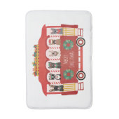 Tapis De Bain Joyeux Noël Français Bulldogs Vacances Trolly (Devant (Vertical))