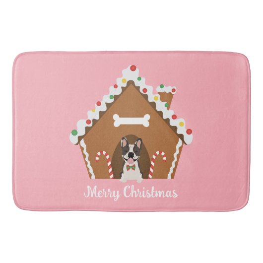 Tapis De Bain Joyeux Noël Gingerbread Maison de chien (Devant)
