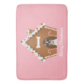 Tapis De Bain Joyeux Noël Gingerbread Maison de chien (devant Vertical)