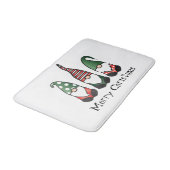 Tapis De Bain Joyeux Noël Gnomes Rouge Vert (Angle)