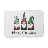 Tapis De Bain Joyeux Noël Gnomes Rouge Vert (Devant)