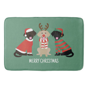 Tapis De Bain Joyeux Noël Labrador Retriever Dogs