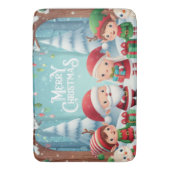 Tapis De Bain Joyeux Noël/père Noël/neige elfes (devant Vertical)