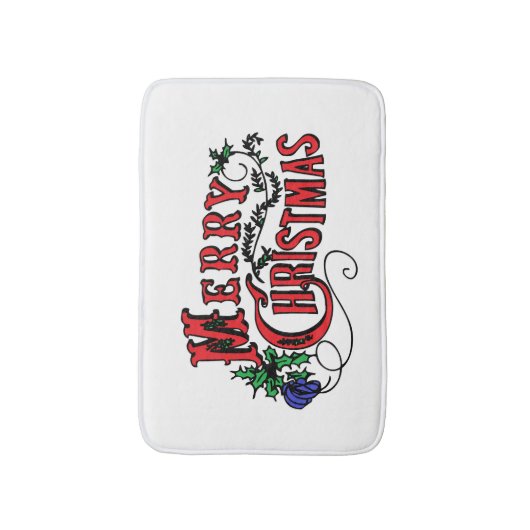 Tapis De Bain Joyeux Noël personnalisable (Devant (Vertical))