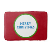 Tapis De Bain Joyeux Noël rouge bleu vert (Devant)