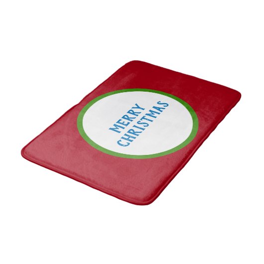 Tapis De Bain Joyeux Noël Rouge Vert Bleu (Angle)