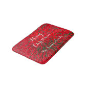 Tapis De Bain Joyeux Noël Rouge Vert, Nom, Plush (Angle)