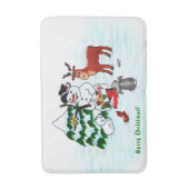 Tapis De Bain Joyeux Noël ! Snowman avec amis (Devant (Vertical))